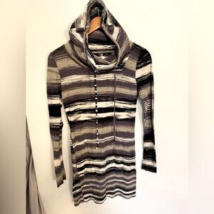 Y2K Vintage 2000s Kensie Sweater Dress Hood Cowl Neck Size Small